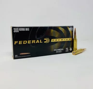 Federal Premium Gold Medal 300 Norma Mag 215 Grain Berger Hybrid Hunter 20 Rounds
