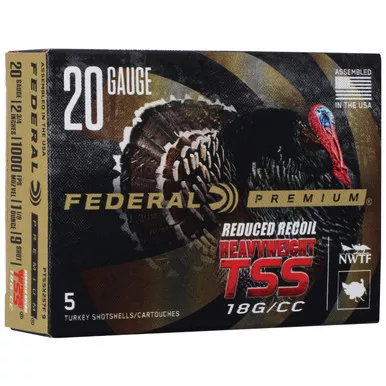 Federal Premium Heavyweight TSS 20 Gauge Ammo 2-3/4" #9 Shot 1-1/8 oz Box of 5