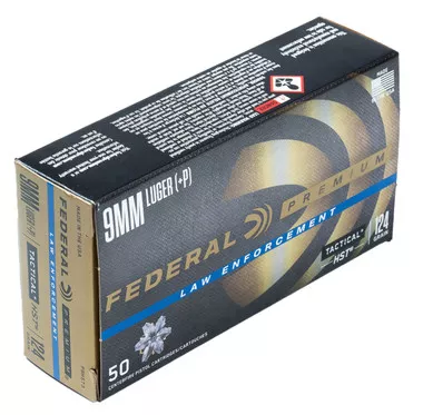 Federal Premium HST 9mm +P124 Grain JHP Ammunition 50-Rounds