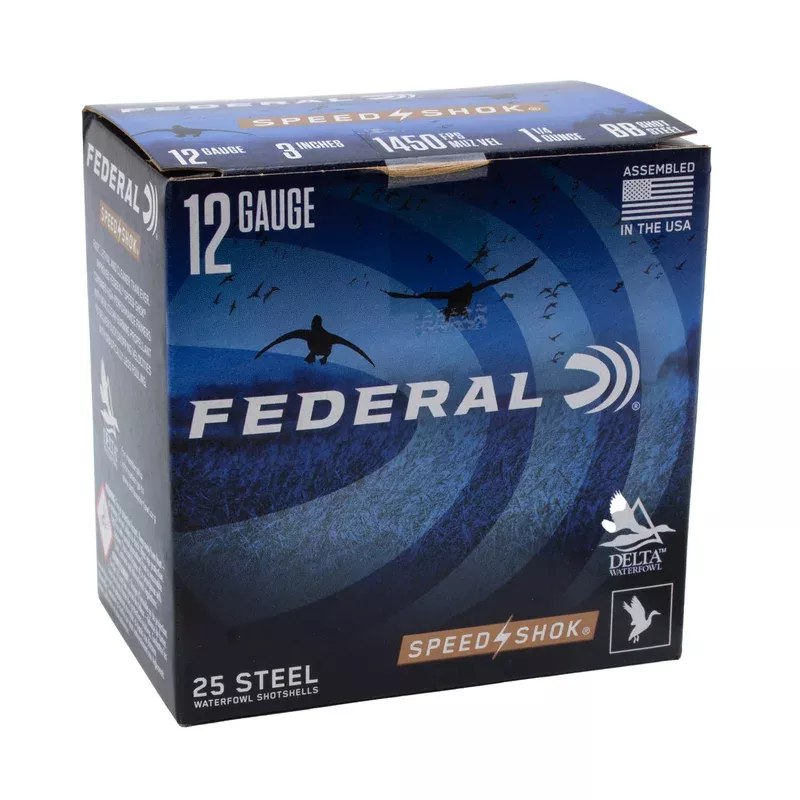 Federal Speed Shok Steel 12ga. 3″ 1-1/4oz. BB Shot, 25 Round Box