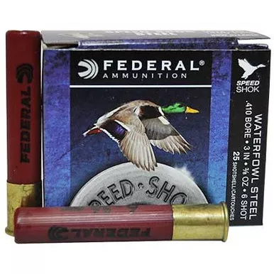 Federal Speed Shok Waterfowl Steel Loads 410GA 3″ 3/8oz 6’s Case – 250 RDS