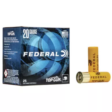 Federal Top Gun 20 gauge Shotshells 2-3/4″ 7/8oz 2.5 dram – 250 round case