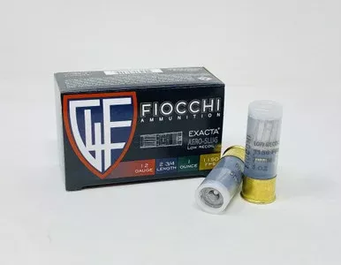 Fiocchi 12 Gauge Ammunition FI12LRSLUG 2-3/4″ 1 oz Exacta Aero-Slug 10 Rounds