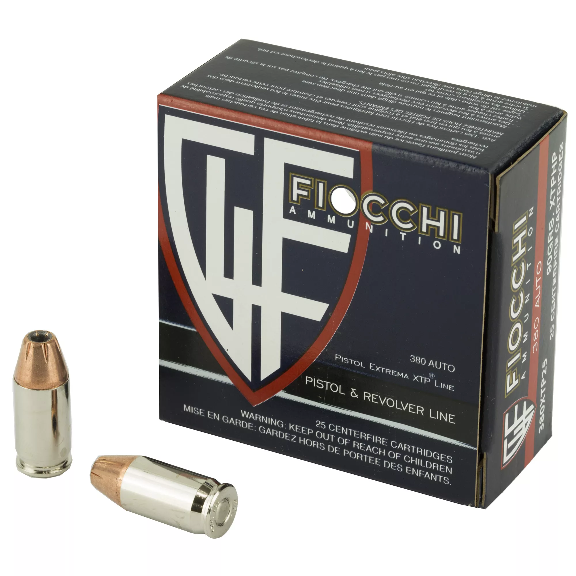 Fiocchi 380XTP25 Hyperformance 380ACP 90gr Hornady XTP Hollow Point 25 Per Box/20 Case