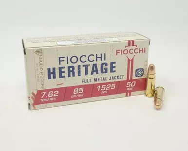 Fiocchi 7.62x25mm Tokarev Ammunition FI762TOK 85 Grain Full Metal Jacket 50 rounds