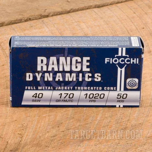 Fiocchi Shooting Dynamics 40 S&W Ammunition – 1000 Rounds of 170 Grain FMJ