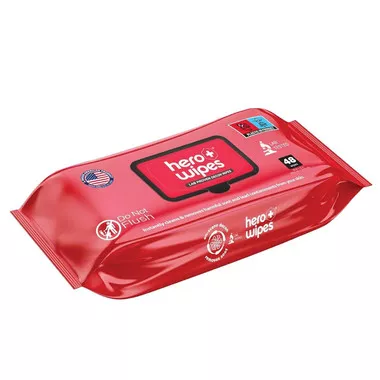 Fire Fighter Body Wipes Remove 98% Of Carcinogens, Ash, Soot, Smoke, Toxins - 48ct Extra Thick Durable 10x9 inches