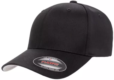 Flexfit Fitted Poly/Cotton Wooly Combed Cap Black