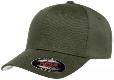 Flexfit Fitted Poly/Cotton Wooly Combed Cap Od-Green