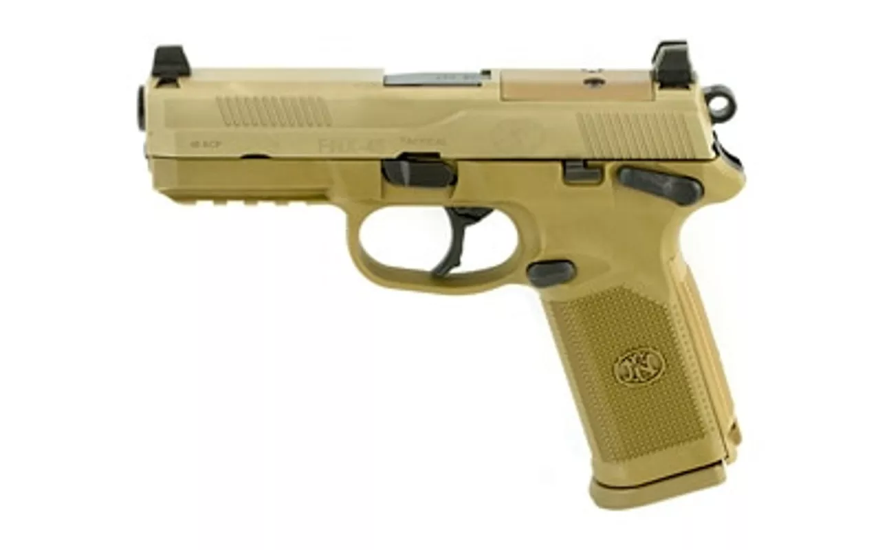 FN FNX-45 Tactical Flat Dark Earth 45 ACP, 4.5″ Barrel, Night Sights, Fired Case, 3x10rd Mags
