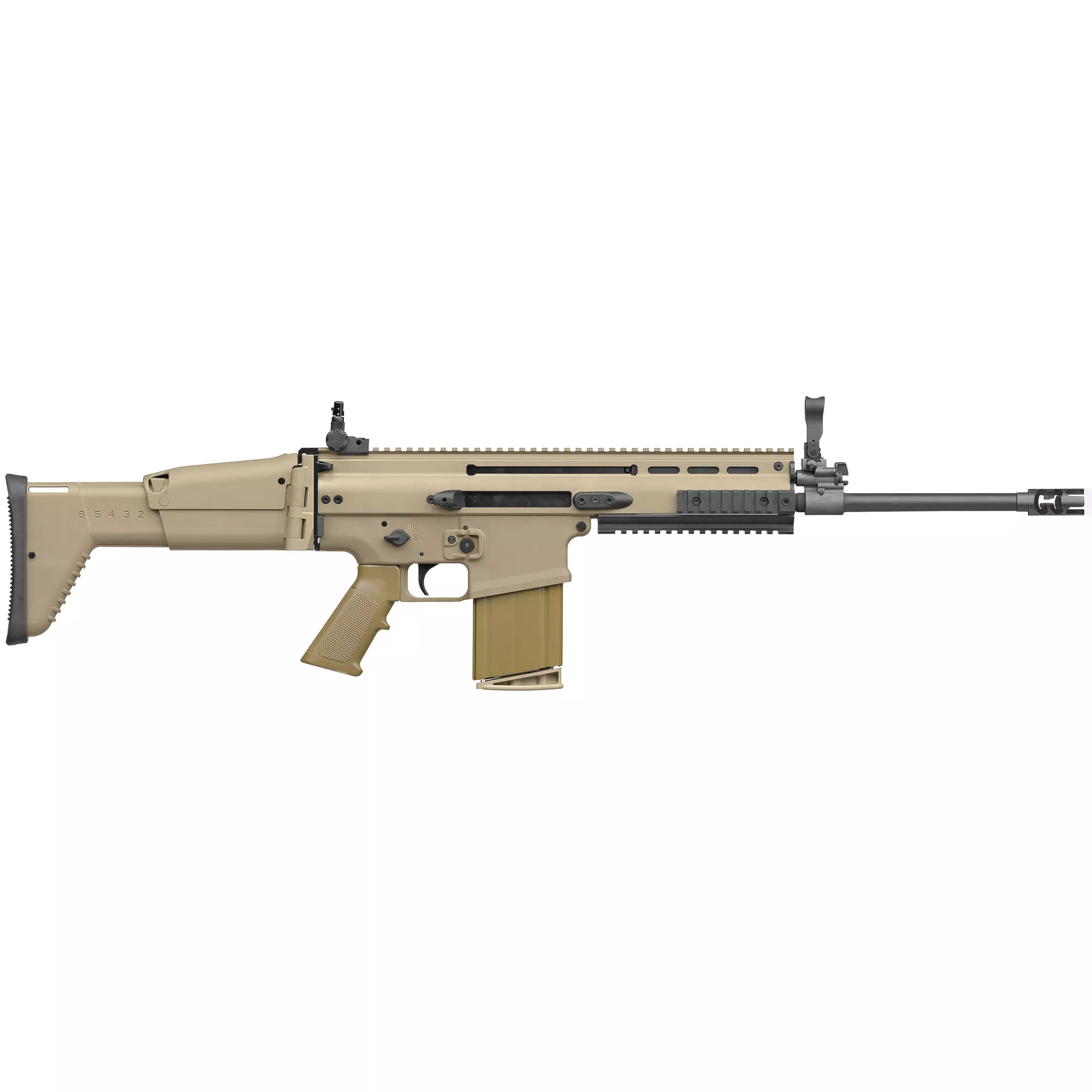 FN SCAR 17s NRCH 7.62x51mm NATO 985412 16.25” Black Barrel 20+1, Flat Dark Earth Anodized Receiver, Flat Dark Earth Telescoping Side-Folding Stock With Adjustable Cheekpiece, Optics Ready