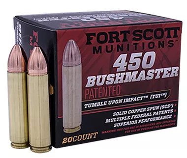Fort Scott .450 Bushmaster TUI 250gr Solid Copper Spun Ammunition - 20 Rounds