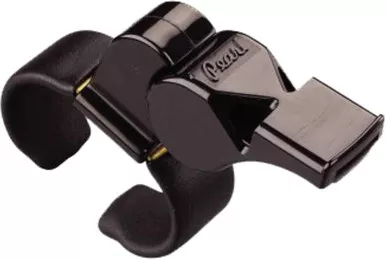 Fox 40 Official Pearl 2-Chamber Pealess Whistle 90 dB W/ Fingergrip Blk