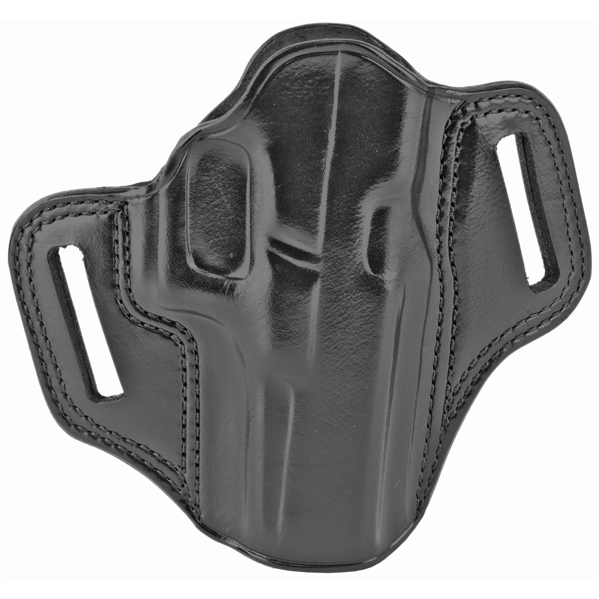 Galco CM228B Combat Master OWB Black Leather Belt Slide Compatible w/Glock 20/21/37, Belt 1.75” Wide Right Hand