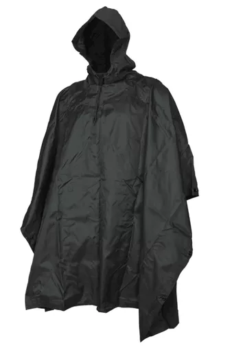 GI Spec Black Rip Stop Nylon Poncho
