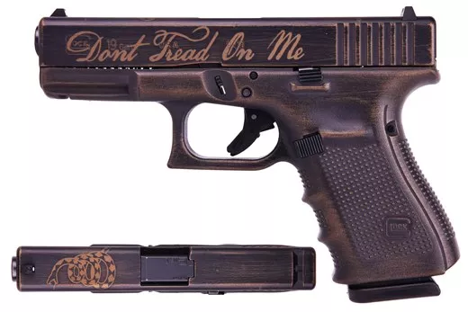 Glock 19 Gen4 9mm Pistol Don’t Tread On Me Cerakote
