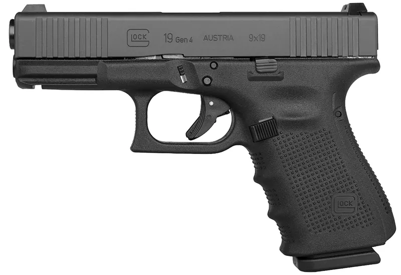 Glock 19 Gen4 9mm Pistol Front Serrations Steel Sights