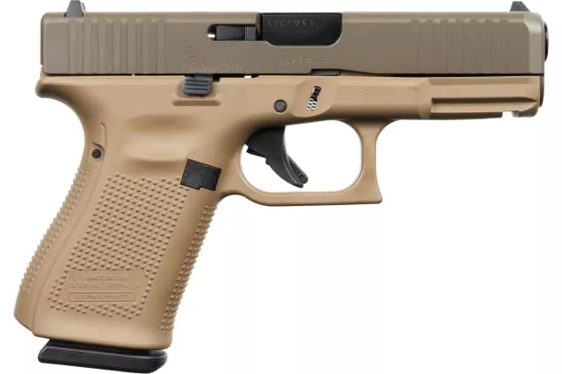 Glock 19 Gen5 Apollo Custom Cerakote Dark Earth and Patriot Brown 9mm Pistol