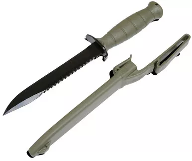 Glock Field 7" Fixed Clip Point Plain/Saw Green Polymer Handle & Sheath