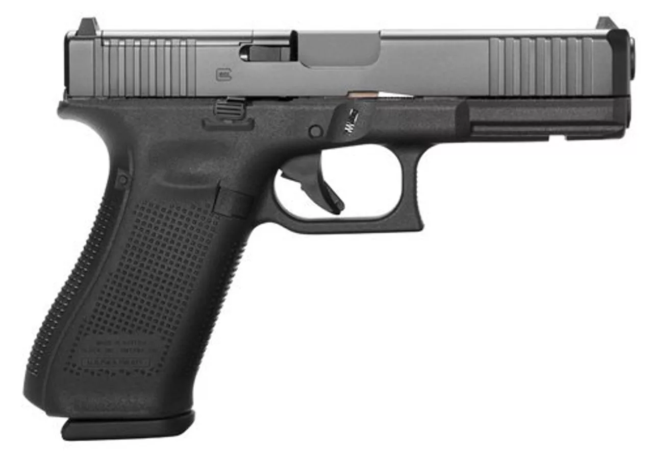 Glock G17 Gen5, 9mm, 4.49″ Barrel, 10rd, Black Frame, Black nDLC Slide