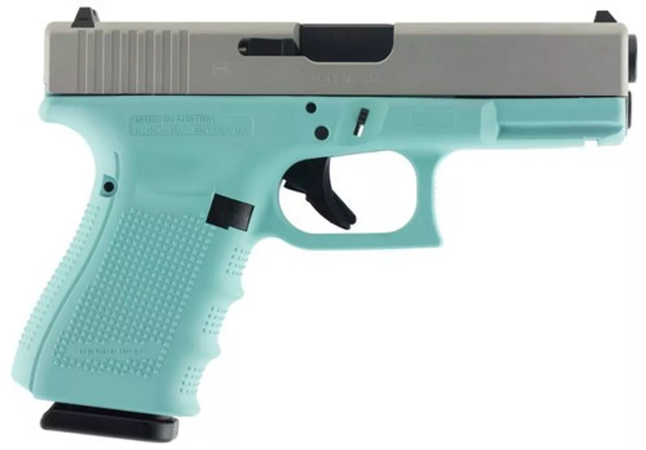 Glock G19 Gen4 Double 9mm 4.01″ Barrel, Robin Egg Blue Interch, 15rd