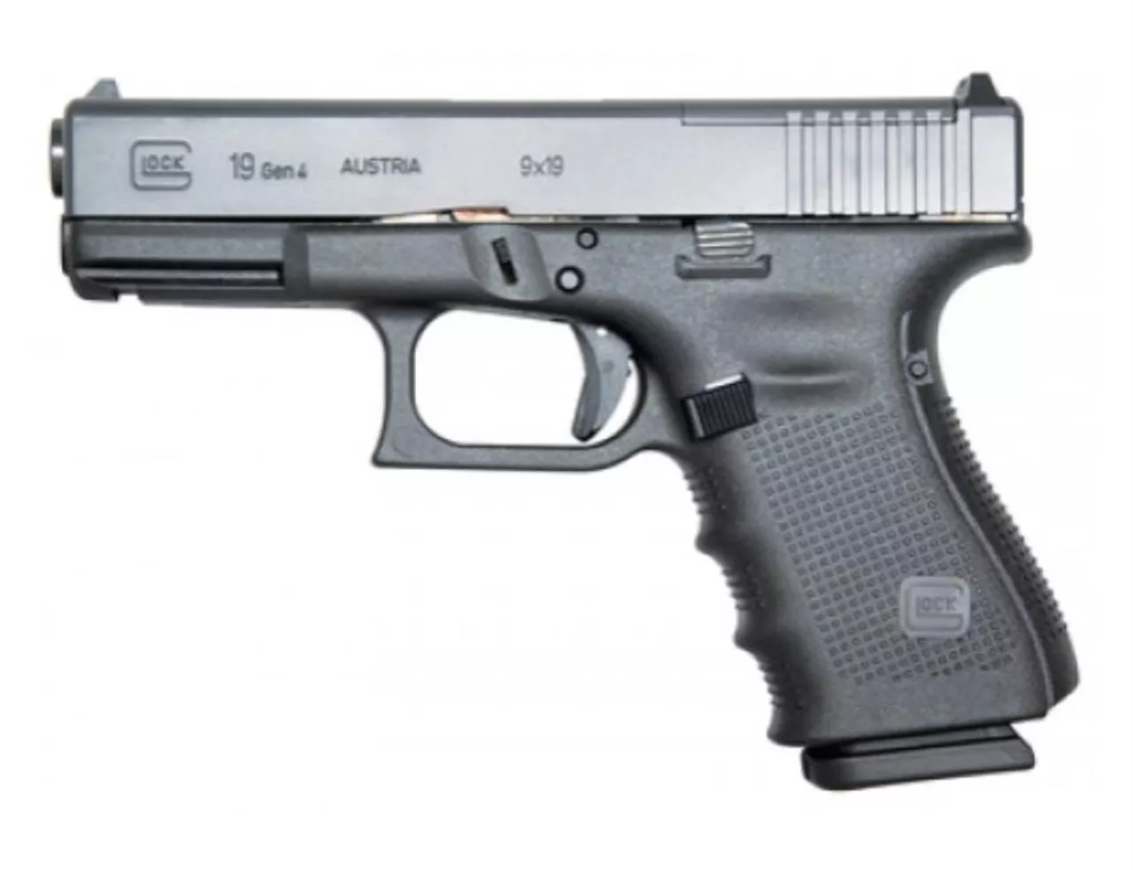 Glock G19 Gen4, MOS 9mm, 4″ Barrel, Fixed Sights, 15rd