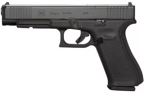 Glock G34 G5 9MM 17+1 5.3″ MOS Front Serrations
