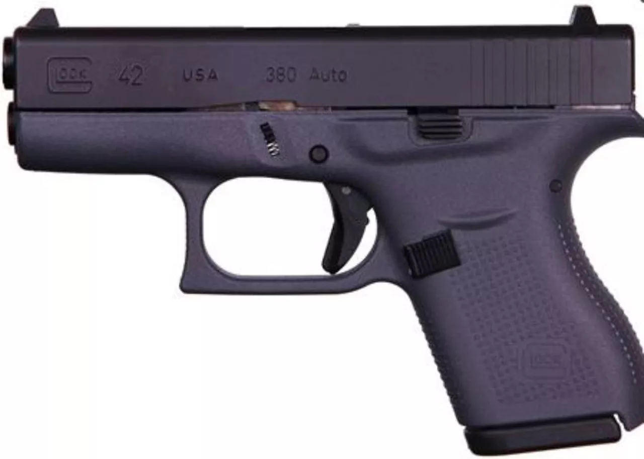 Glock G42 Gray .380ACP, 3.25″ Barrel Fixed Sights, Gray 6rd Mag