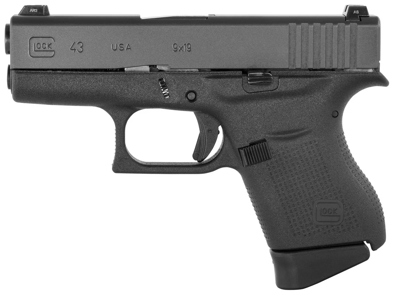 Glock G43 Subcompact 9mm, 3.41″ Barrel, Glock Night Sights, Black, 6rd