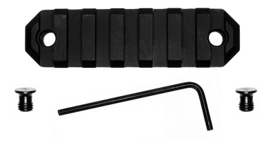 Grovtec 3-Inch 7-Slot Aluminum Picatinny Rail Section Keymod Black