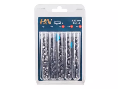 H&N Slug HP II Sampler, .218 Cal, 5 Types