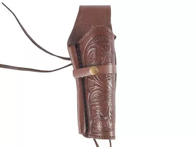 Hand-Tooled Leather Holster, Chocolate, Right Hand