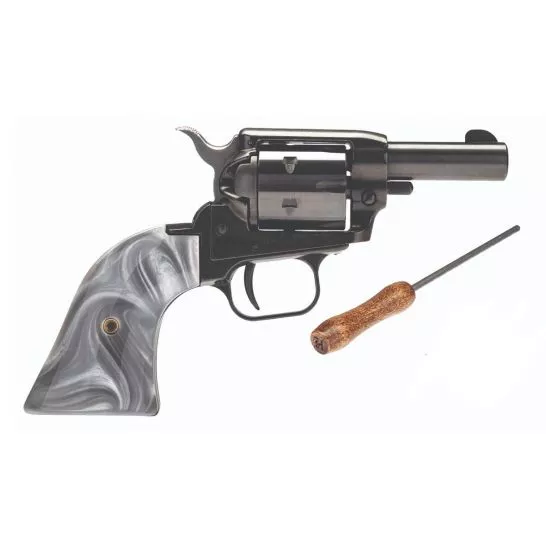 Heritage Rough Rider Barkeep Gray Pearl 3″ .22 LR Revolver, Black – BK22B3GPRL