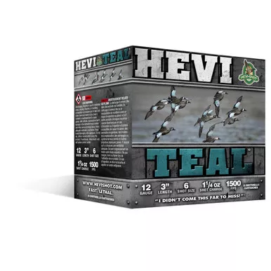 HEVI-Shot Hevi Teal Shotshells 12 gauge 3″ 1-1/4oz 250 Round Case