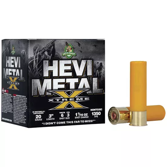 HEVI-Shot HS39206 HEVI-Metal Extreme 20Gauge 3” 1 1/16oz Steel/Tungsten 6/3Shot 25 Per Box/10 Case
