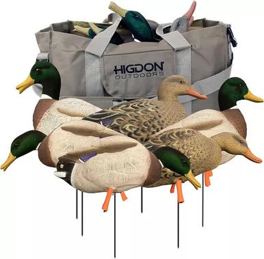 Higdon Outdoors Magnum Full-Body Mallard Duck Decoys Bag Variety 6pk USED