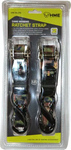 HME Ratchet Strap 1" x 8' 2-Pack Camo