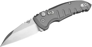 Hogue 24112 A01-Microswitch Automatic Knife Drop Point 2.75" Plain Edge Gray
