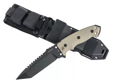 Hogue 35127 EX-F01 Fixed Blade Knife 5.5" Tanto Plain/Serrated Edge FDE