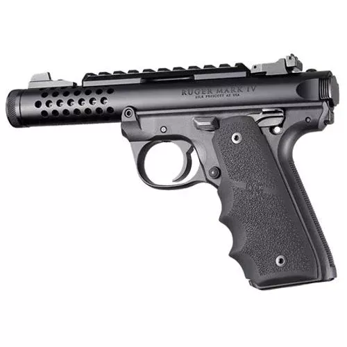 Hogue 79080 Rubber Grip with Finger Grooves Ruger Mark IV 22/45 Black