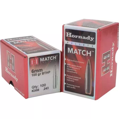 Hornady 2278 Match 22 Caliber .224 68 GR Boat Tail Hollow Point Match 100 Box