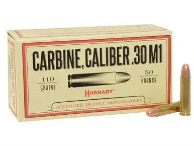 Hornady 30 Carbine 30M1 H8102 110 gr FMJ 50 rounds