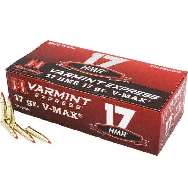 Hornady 831702 Varmint Express 17 HMR 17 gr V-Max 200 Bx/ 10 Cs