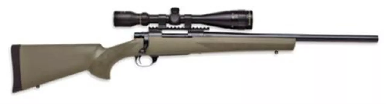 Howa/Hogue GameKing Scope Package .22-250 Remington 20″ Heavy Barrel Blue Finish Green Hogue Stock 5rds With NS GameKing 4-16x44AO Riflescope