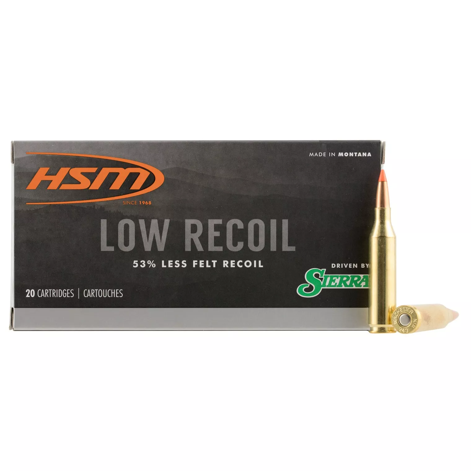 HSM 24318N Low Recoil 243 Win 85 gr Orange Polymer Tip 20 Per Box/ 25 Case