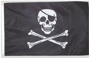 JOLLY ROGER 3'x5' Embroidered Flag