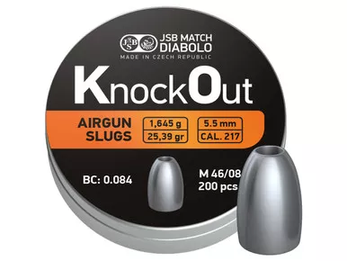 JSB KnockOut Slugs .217 Cal, 25.39gr, Hollowpoint, 200ct