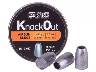JSB KnockOut Slugs .217 Cal, 28.55gr, Hollowpoint, 200ct