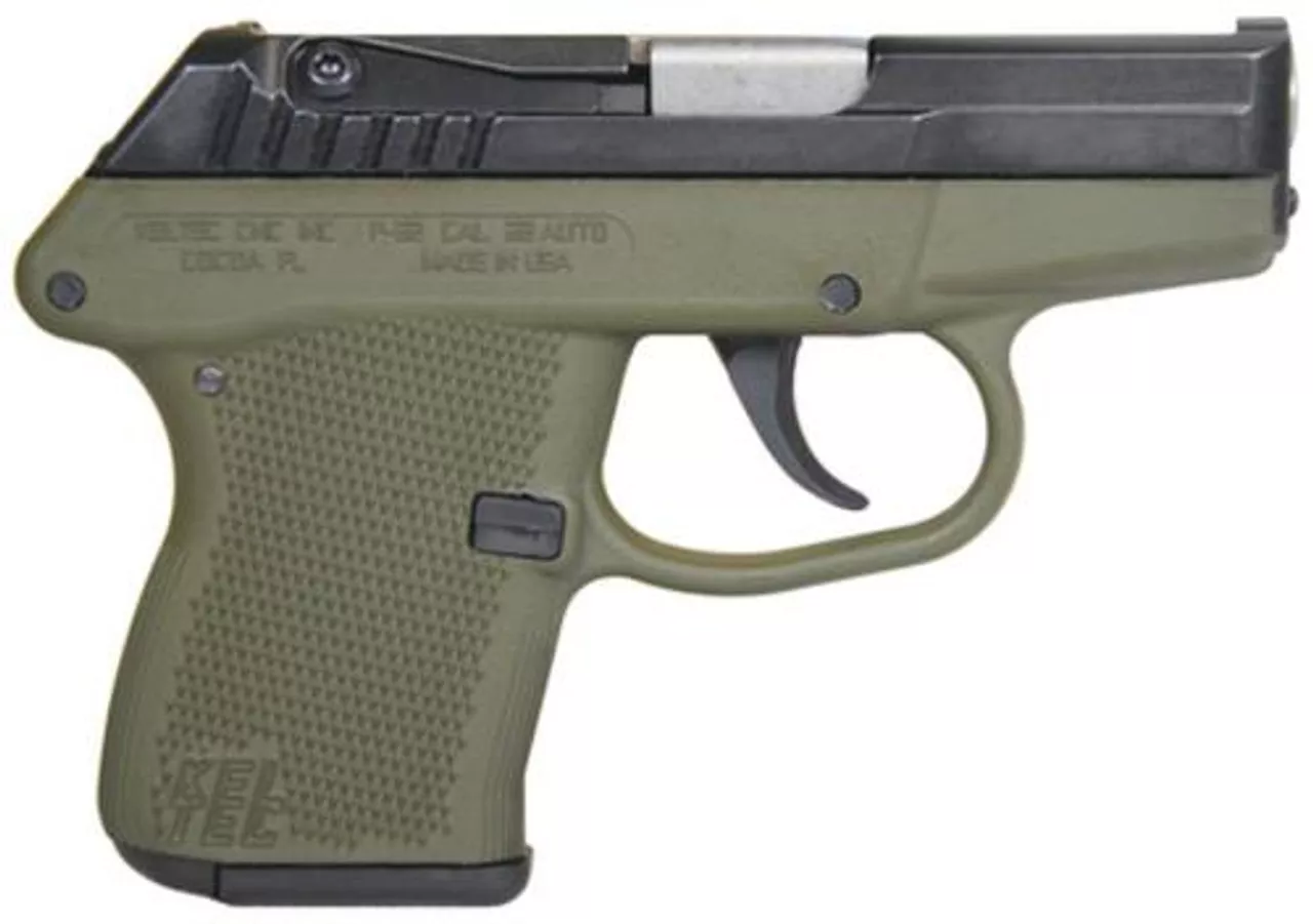 Kel-Tec P-32 DAO 32 ACP 2.5 7rd Green Polymer Grip Blued Finish