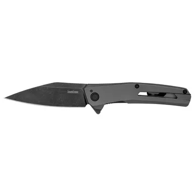 Kershaw Flyby Assisted Opening Pocket Knife 3" Wharncliffe D2 Black Stonewash Blade Stainless Steel Handle Gray